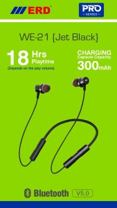 WE-21 Jet Black Wireless Earphone